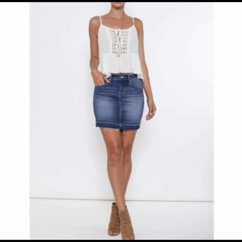 Denim Mini Skirt in Blue